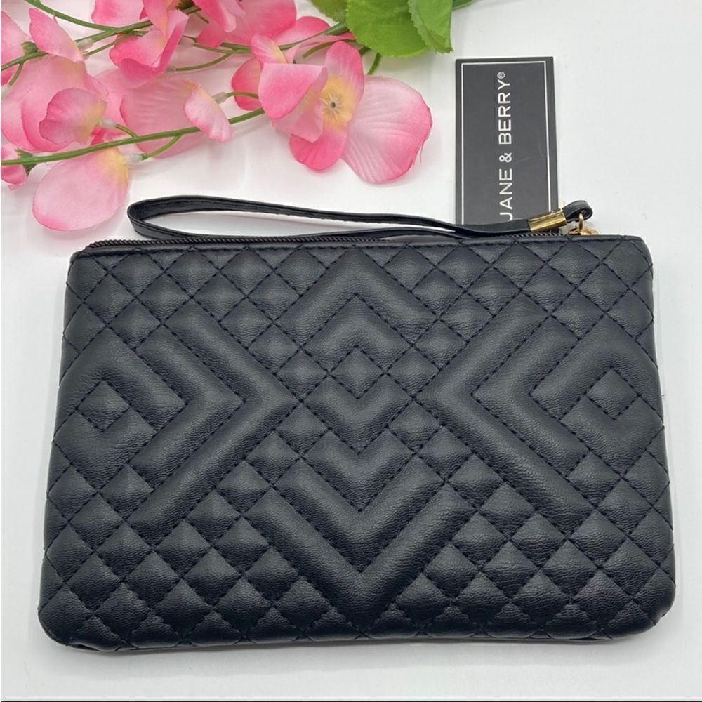 Women's Large Quilted Wristlet Pouch Wallet Bag Purse